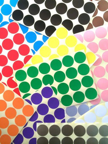 48 x 32mm Coloured Dot Stickers Round Sticky Adhesive Spot Circles Paper Labels