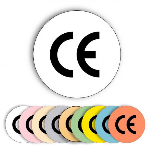 210x CE Logo Labels, 25mm Round Circular Permanent Self-Adhesive Stickers Marks