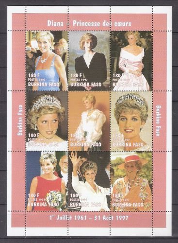 Burkina Faso &#034;Diana, Princess of Wales&#034;  Sheet  MNH