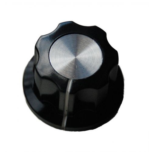 1000 qty - oep black fluted + silver center knobs 1/4&#034; shaft, set screw for sale