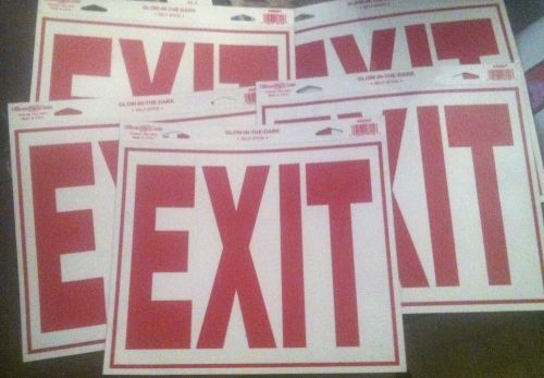 Stick on Exit sign Glow in the dark lot of five