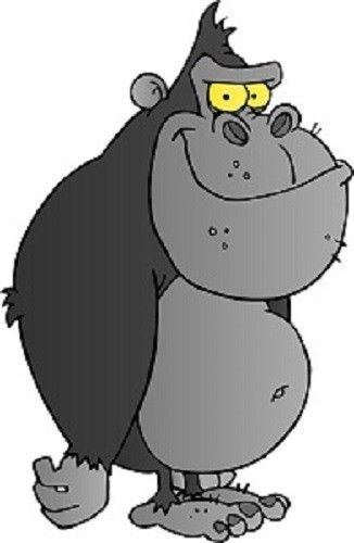 30 Custom Cartoon Grey Gorilla Personalized Address Labels