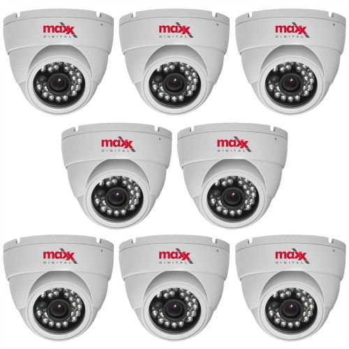 8 pack 800tvl ir night vision bnc cctv security surveillance dome camera white for sale