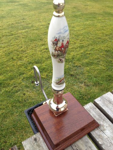 Traditional british hand pull beer pump engine home bar pub hunt scene for sale