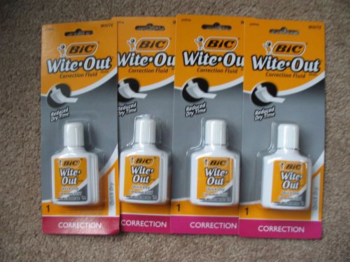 (4) Bic Wite Out Quick Dry Correction Fluid