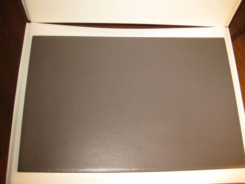 Lucrin dark grey leather desk pad 23.6&#034; x 15.7&#034; and matching mouse pad