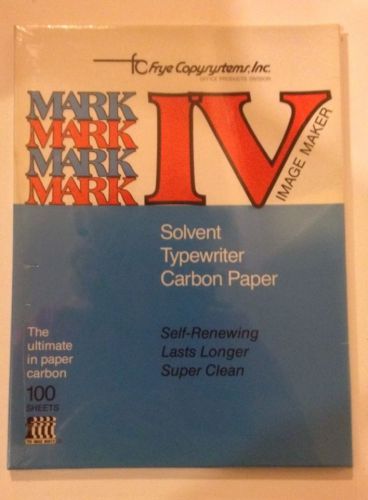 Vtg mark iv solvent typewriter carbon paper sealed pack 100 sheets 8 1/2&#034; x 11&#034; for sale