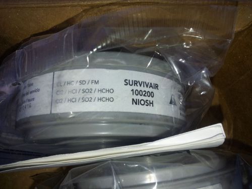 6x survivair 100200 organic acid gas filter cartridges