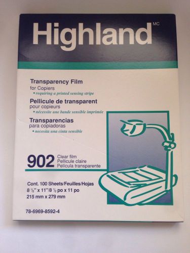 Highland Transparency Clear Film For Copiers #902 New Unsealed Box 98 Sheets