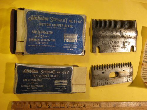 Sunbeam Stewart 51 Blade Set 83 84 Clipper Parts vtg top bottom trimmer hair fur