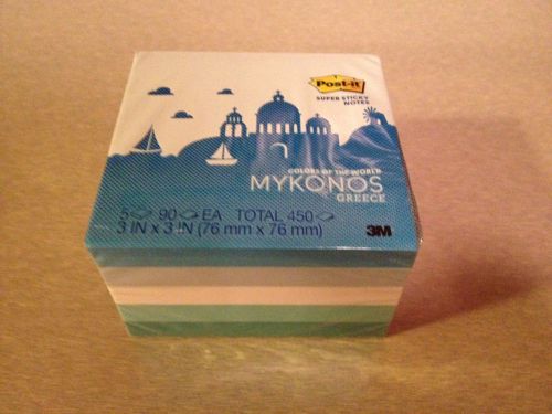 Super Sticky Post It Notes 3x3 Colors of the world Greece!! (Great Buy)!