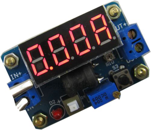 DC-DC 4.5-24V to1-20V step down power supply module with red Voltmeter ammeter