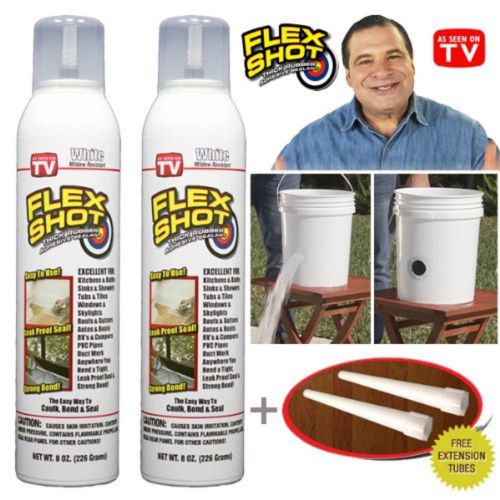 FLEX SHOT White - As Seen On TV - 2 pack special $17.99 per JUMBO can + 2 ext...