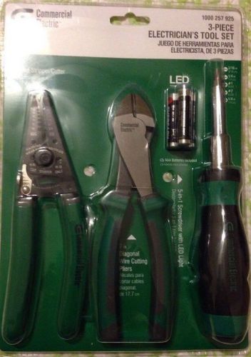 Commercial Electric 3-Pc Electrician&#039;s Tool Set Model# 1000 257 925