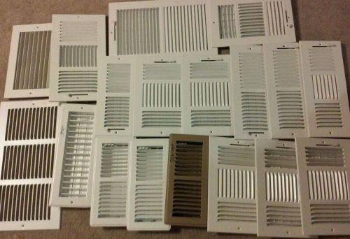 LOT OF 18 ASSORTED SIZES OF HVAC SUPPLY OUTLET VENT AIR DIFFUSER GRILL