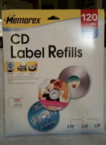 Memorex CD White Matte Labels 120 Pack CD LABEL REFILLS