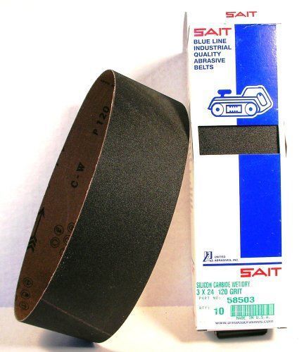 Sait 58503 closed coat silicon carbide 3-inch x 24-inch c-w 120 grit sanding bel for sale
