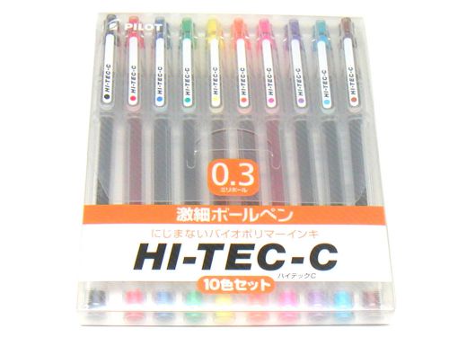 Pilot HI-TEC-C Gel Ink Pen [0.3mm] [10 Color Set]