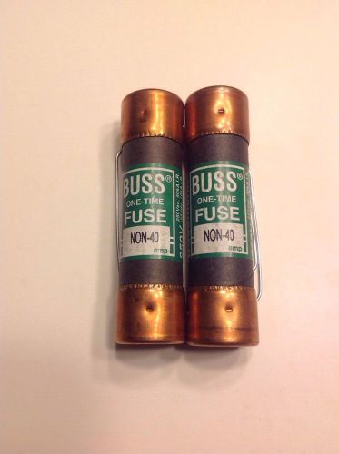 Buss NON-40 Fuse 40Amp 250V One Time NEW (Lot of 2)