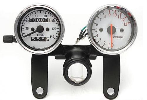 Motorcycle Odometer Tachometer Speedometer Gauge with Black Bracket