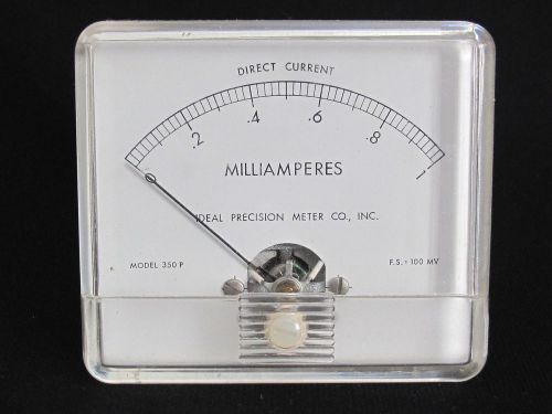 Vintage Ideal Percision Meter Co. ~ 0-1 Milliamperes F.S. = 100MV Model 350P