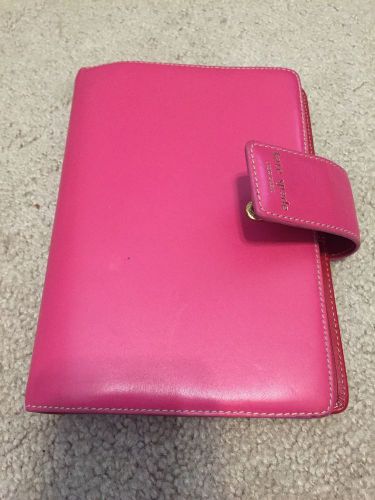 KATE SPADE Jane Street/Debra planner (Pink/Red leather) Filofax personal fit
