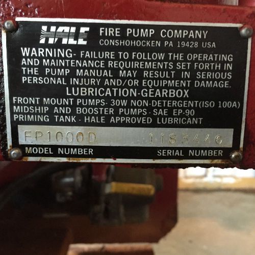 Pump, hale,  fire water pump &amp; motor skid mounted for sale