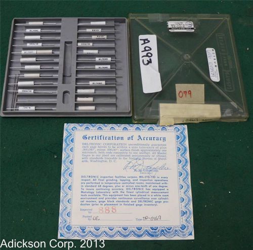 DELTRONIC TP-0469 PIN GAGE SET !!  A993