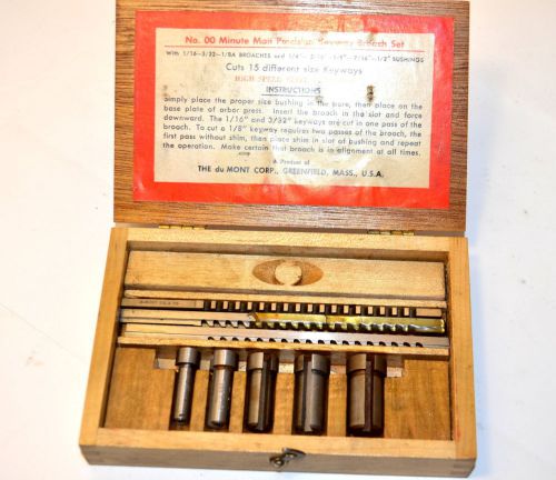 Nice du mont corp. usa no. 00 minute man keyway broach set 15 keyways #wr72a1.11 for sale