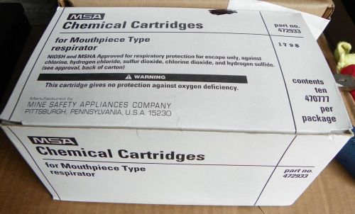 MSA Chemical Cartridges 472933 470777 10 per box for Mouthpiece type respirators