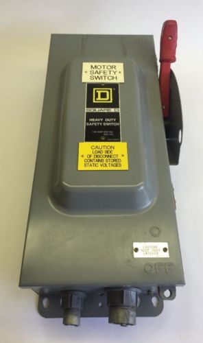 Square D 100 Amp Heavy Duty Electric Safety Switch HU363AWK 600V
