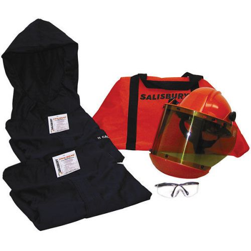 Salisbury, arc flash protective jacket w/ hood, helmet face shield 11 cal large for sale