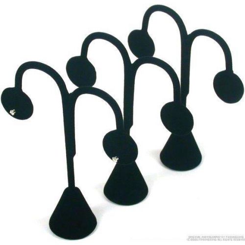 3 Black Velvet Earring Displays 4 3/4&#034;