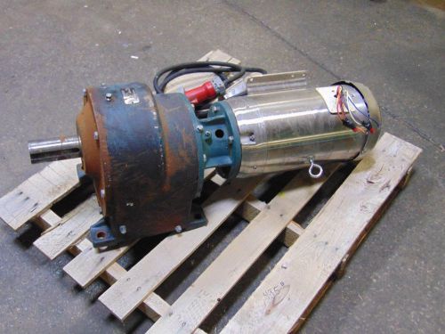 10 HP Baldor Stainless Steel Washdown Electric Motor &amp; Gear Reduction 68 RPM