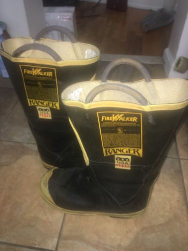 Used Firefighter Rubber Boots In Good Condition