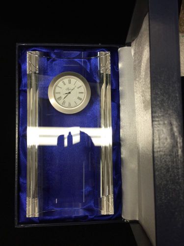 UNIQUE CRYSTAL AWARD Mirage Clock Large Optic Crystal