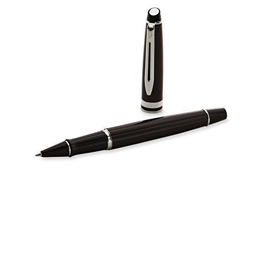 WATERMAN Expert Rollerball Pen, Fine Point, Dark Brown with Chrome Trim S0952260
