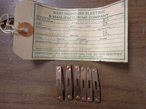 Lot 6 Vintage 1934 Brass Spring Contacts Connector 1-1/2&#034; Westinghouse House NOS
