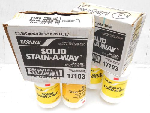 2 Cs. (4 Capsules) Ecolab Solid System III Laundry STAIN-A-WAY . . FREE Shipping