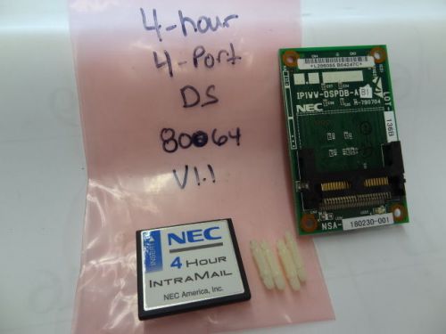 NEC DS2000 4-Hour 4-Port A.A.IntraMail 80064 &amp; Daughter Board Voice Mail Card