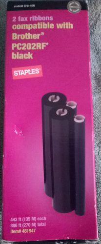 STAPLES - FAX RIBBONS COMPATIBLE W/BROTHER PC202RF BLACK