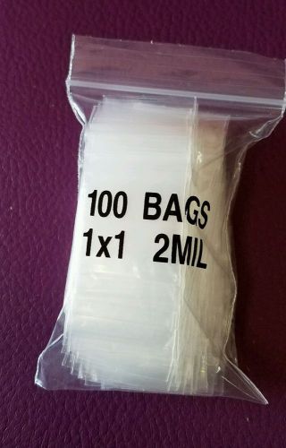 1x1 inch plastic zip lock bags 100 count