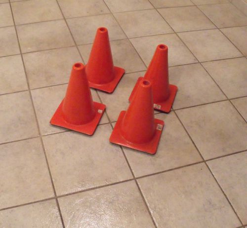 Traffic Safety Construction Cone Fluorescent Red-Orange Non Reflective 4 Cones