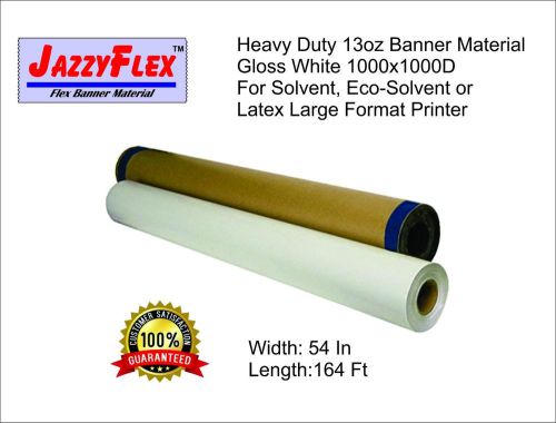 Heavy Duty 13oz Banner Material, 1000x1000d, Gloss White W: 54in L: 164ft (Roll)