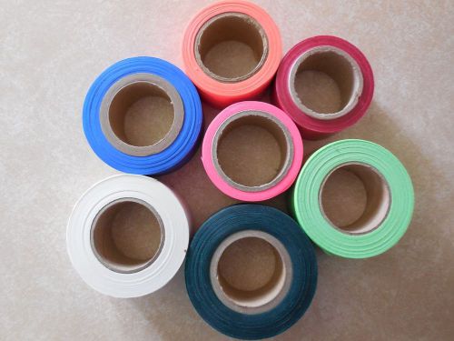 Partial Rolls of Flagging Tape--7 Colors--1 1/2&#034; wide