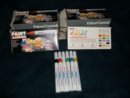 Uni paint markers  77 pcs 18 red,10 green,10 blue,16 black,10 yellow,13 white for sale