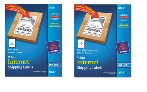 Avery Inkjet Mailing Shipping Address Labels White Easy Peel Sheet Jam Free 2pcs