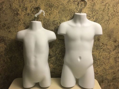 2 half torso hanging manequins toddler child clothing display modeling resale