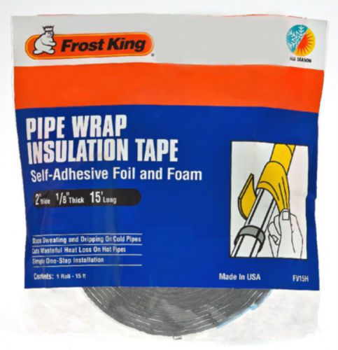 Frost King FV15 Self-Adhesive Foil &amp; Foam Pipe Wrap Insulation Tape, 2&#034; x 15&#039;