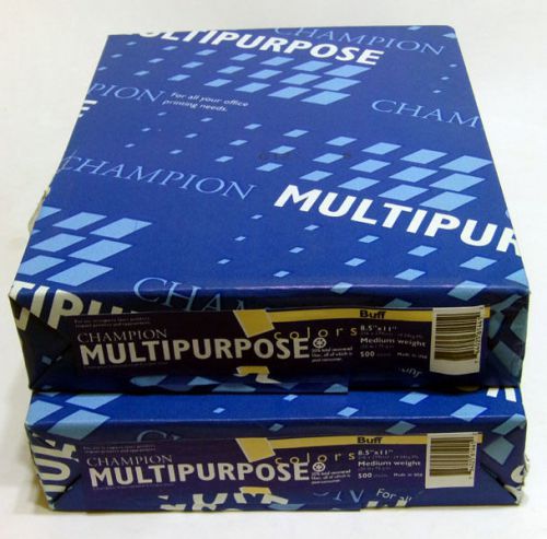 CHAMPION Multipurpose Copy Paper 20 Pound 8-1/2 x 11 - BUFF - 2 Reams of 500
